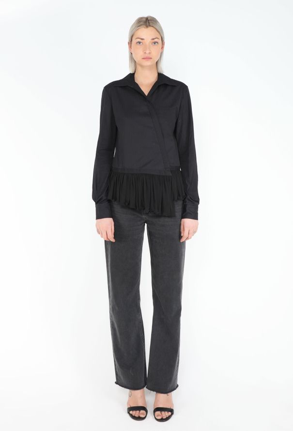 Balenciaga S/S 2001 Asymmetrical Ruffled Shirt - 3