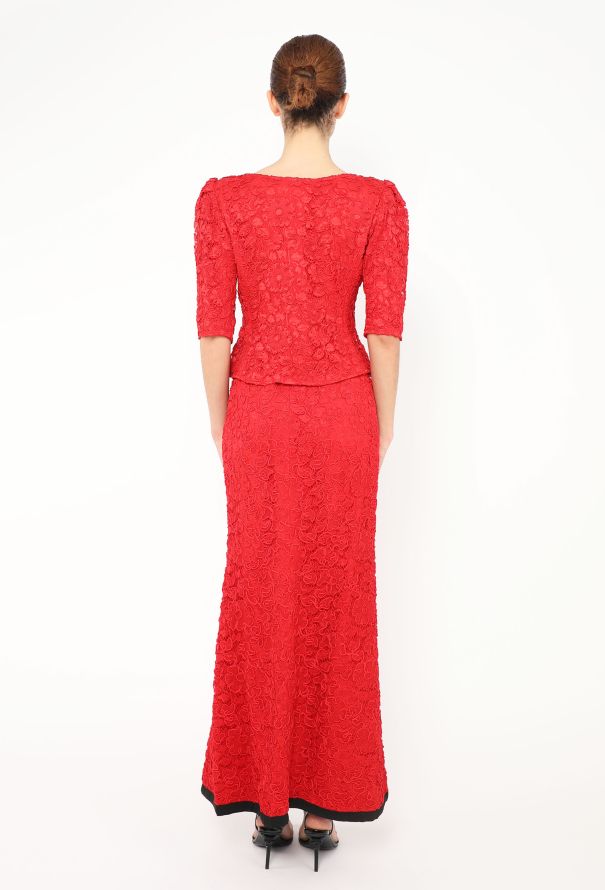Saint Laurent 1986 Embroidered Lace Strass Ensemble - 5