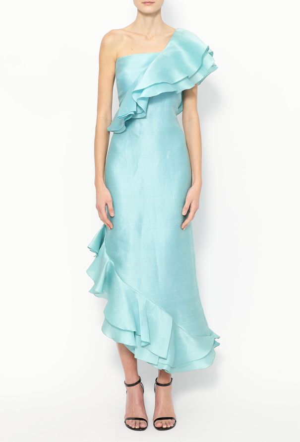 Azzaro Vintage One-Shoulder Ruffled Dress - 2