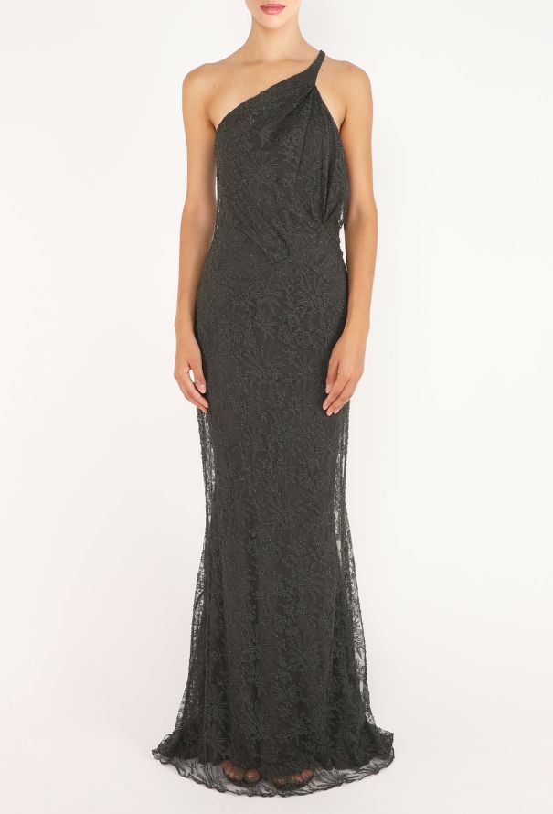 John Galliano Lace One-Shoulder Gown - 3