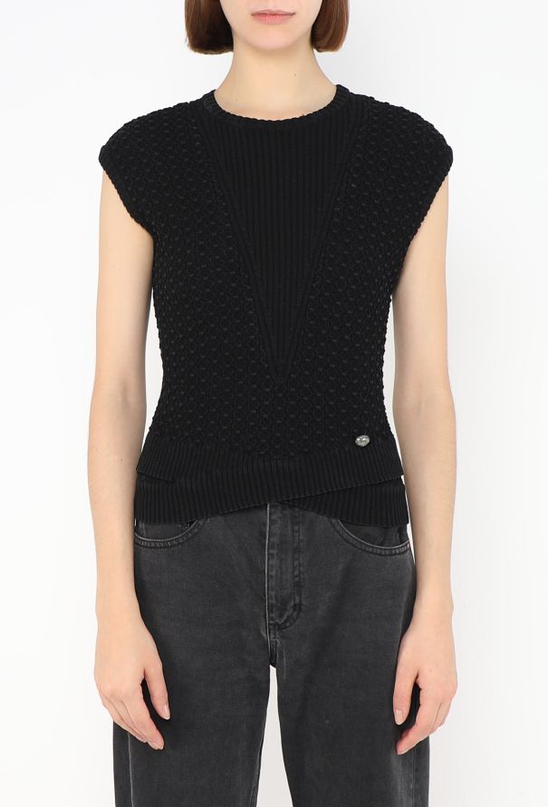 Chanel 'CC' Trellis Knit Top - 2