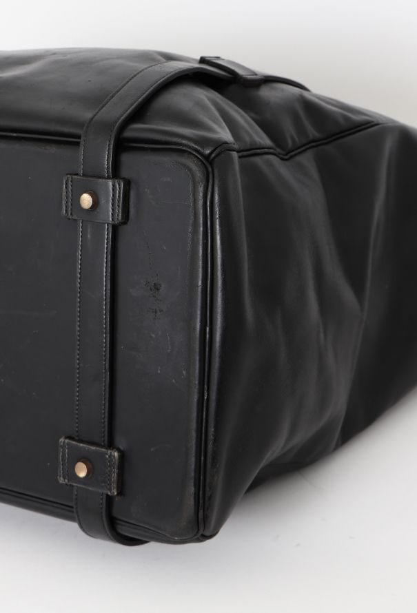 Hermès 1960s Black Calfskin Drag Travel Bag - 8