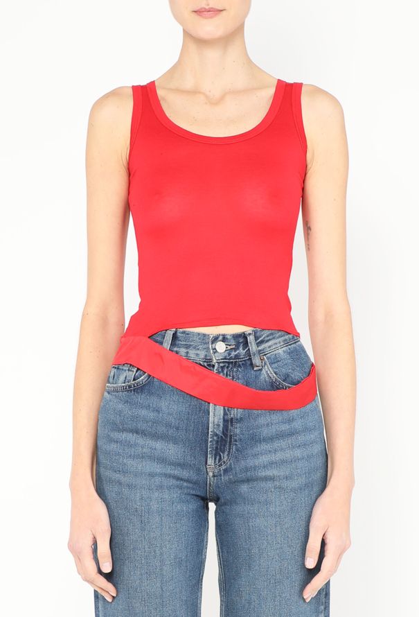 Helmut Lang Rare S/S 1997 Asymmetrical Belted Tank - 1
