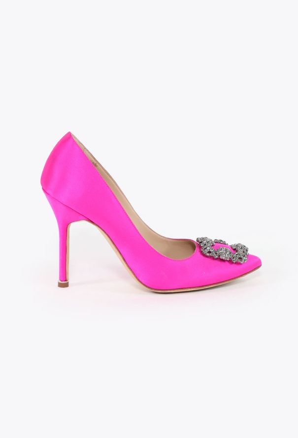 Manolo Blahnik Hangisi 105 Embellished Satin Pumps - 1