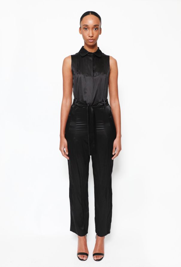 Saint Laurent 2010 'Edition 24' Belted Silk Jumpsuit - 1