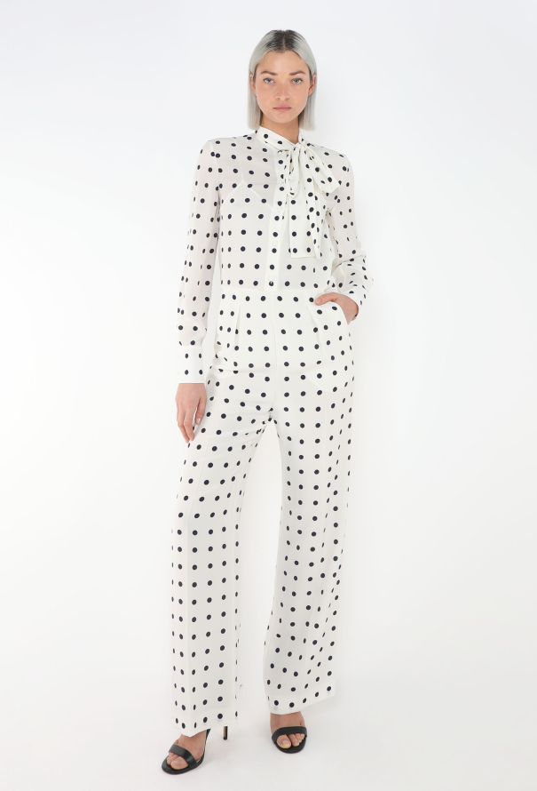 Valentino 2023 Polka Dot Lavallière Jumpsuit - 2