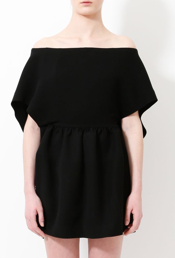 Balenciaga Off-Shoulder Shift Dress - 1