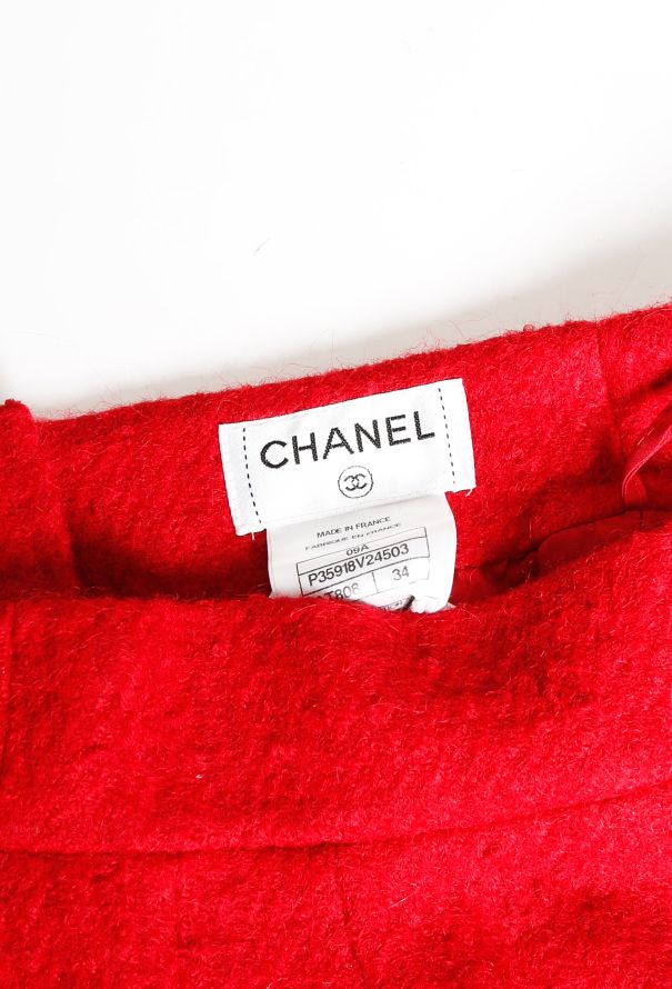 Chanel Scarlet Tweed Skirt - 4
