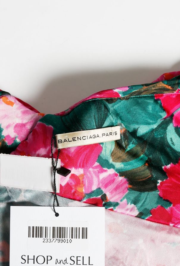 Balenciaga 2008 Ruched Floral Jersey Top - 4