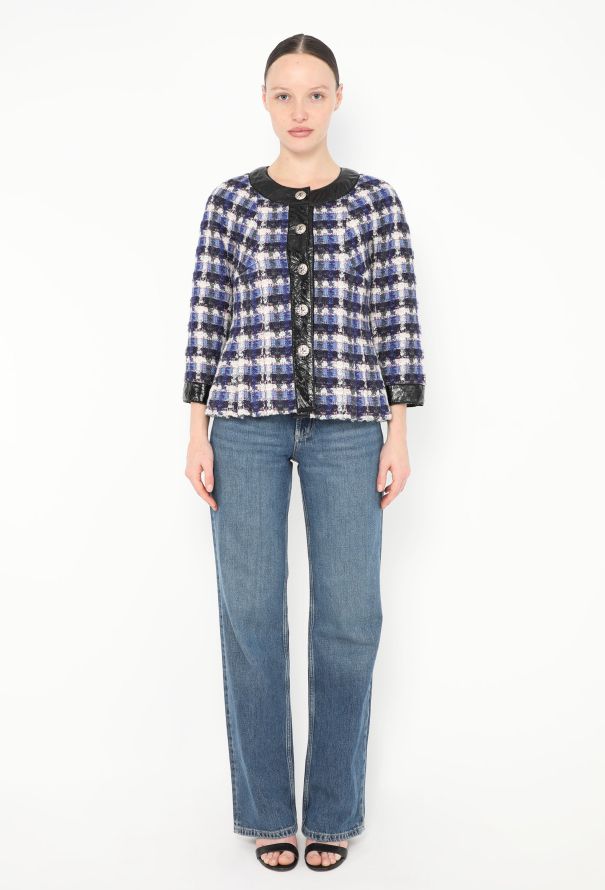 Chanel 2018 Leather Trim Peplum Jacket - 2