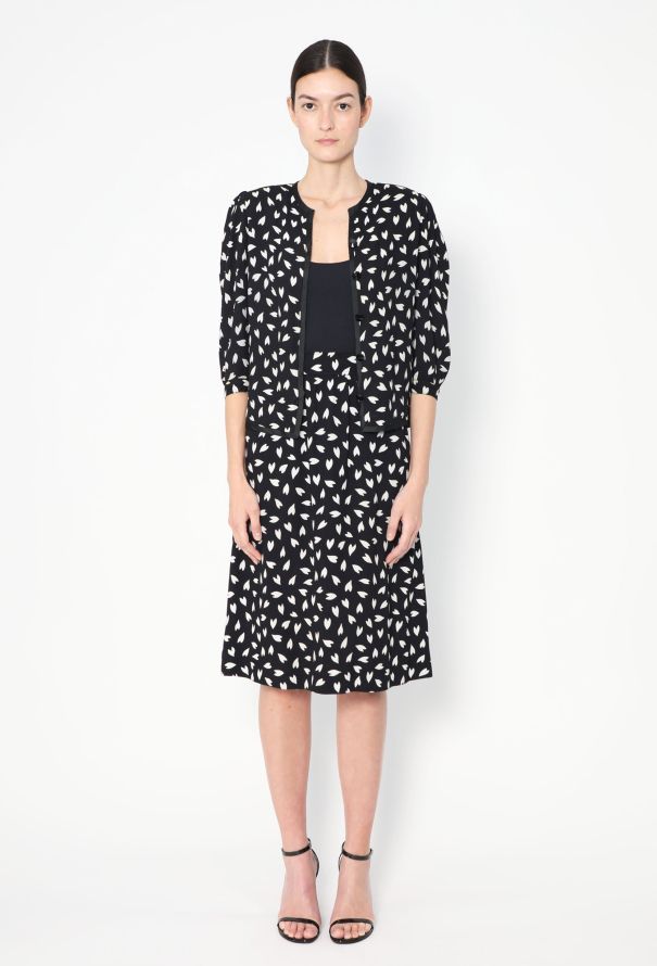 Saint Laurent S/S 1979 Crêpe Heart Print Ensemble - 2