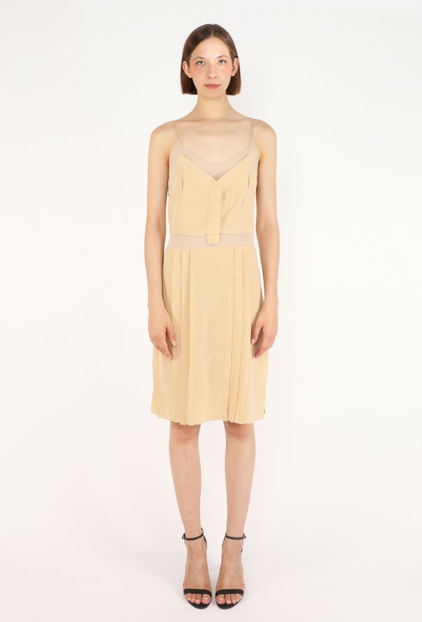 Prada Pleated Silk Slip Dress, Early 2000s - 2