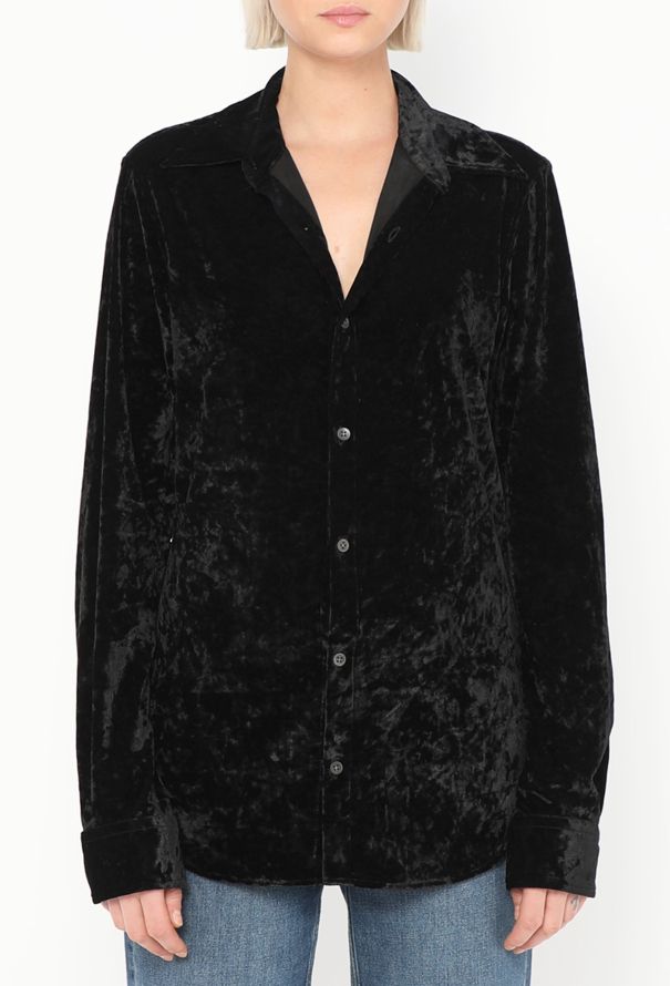 Dries Van Noten 2020 Crushed Velvet Shirt - 1