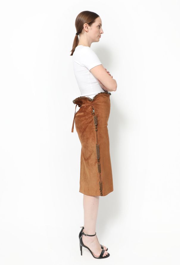 Saint Laurent Tom Ford S/S 2002 Suede Skirt - 4