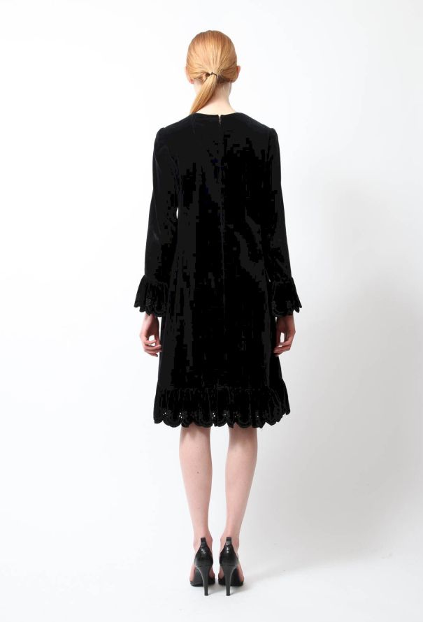 Jean-Louis Scherrer Eyelet Velvet Dress - 3