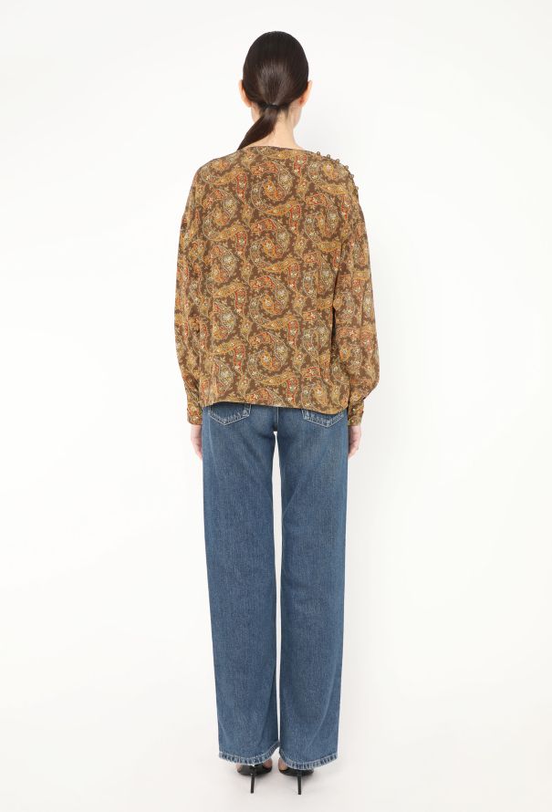 Chloé '80s Paisley Print Silk Blouse - 5