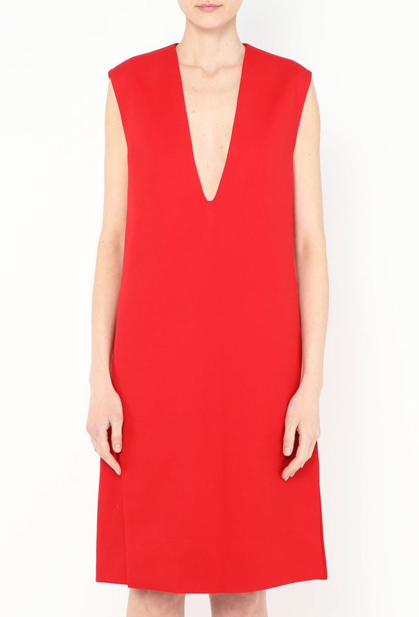 Céline Plunging Twill Shift Dress - 2