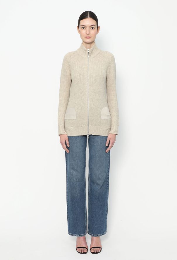 Louis Vuitton Cashmere Zip Sweater Beige - 3
