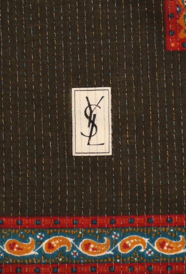 Saint Laurent Vintage Lamé Paisley Shawl - 5