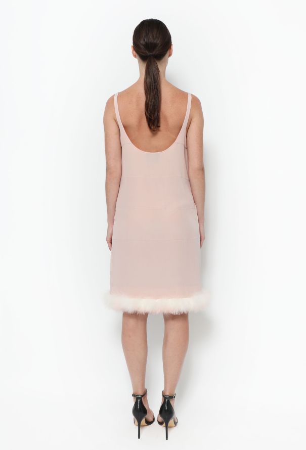 Prada Feather Trim Silk Dress - 3