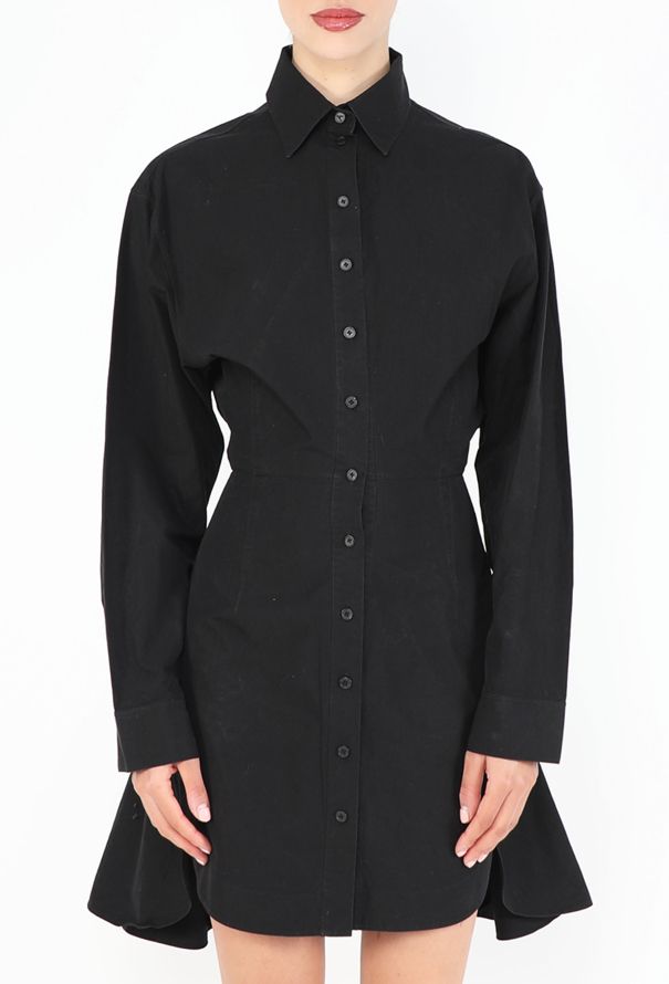 Alaïa Fluted Cotton Shirt Dress - 2