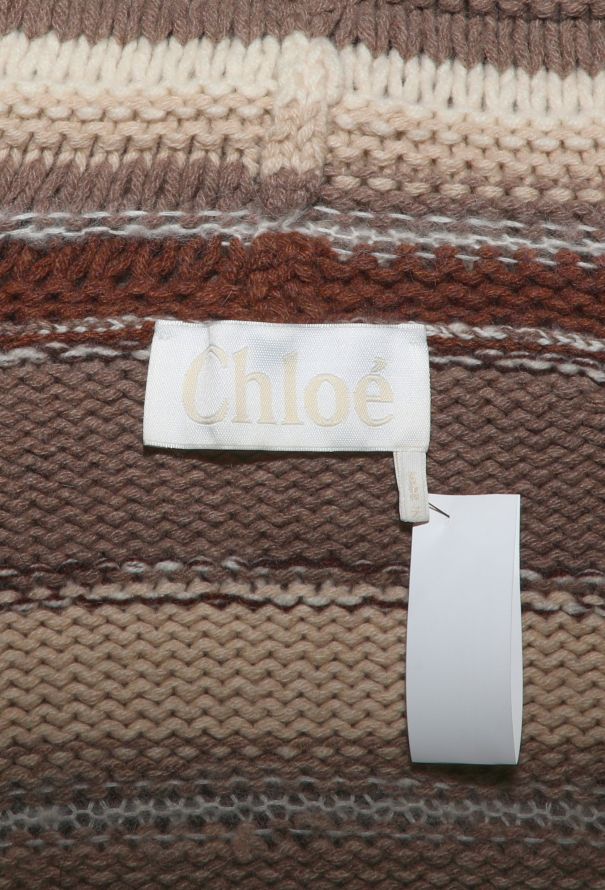 Chloé Fall 2021 Striped Cashmere Poncho - 7