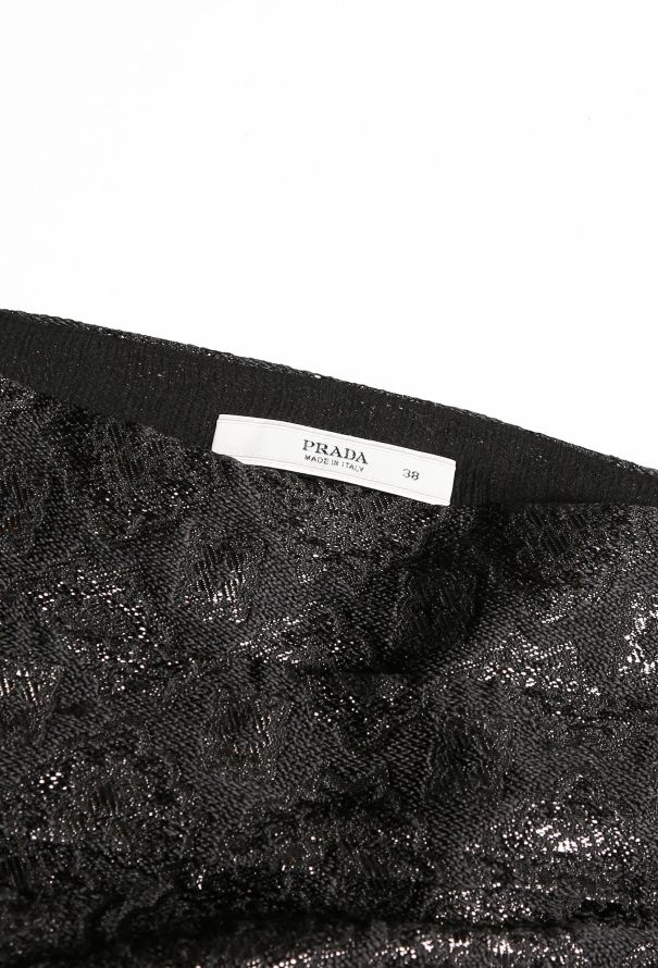 Prada S/S 2002 Brocade Belted Skirt - 6