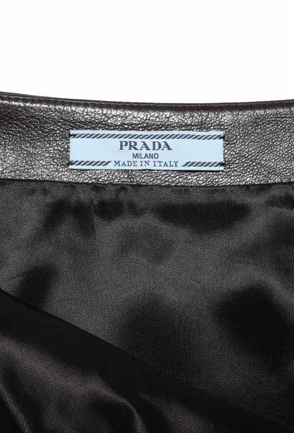 Prada F/W 2022 Net Appliqué Leather Skirt - 7