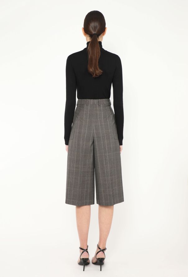Céline 2019 Pleated Plaid Culottes - 4