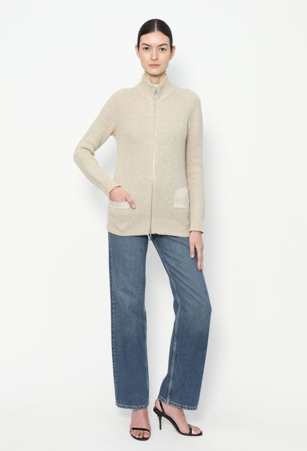 Louis Vuitton Cashmere Zip Sweater Beige - 4