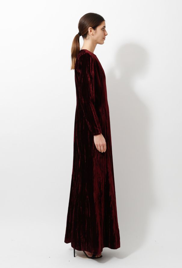 Saint Laurent Vintage Crushed Velvet Gown - 5
