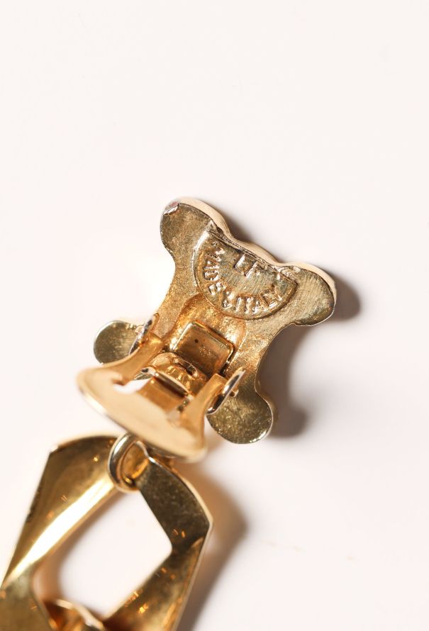Céline Vintage Triomphe Chainlink Clip Earrings - 6