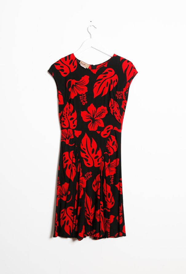 Prada Floral Print Ruched Day Dress - 6