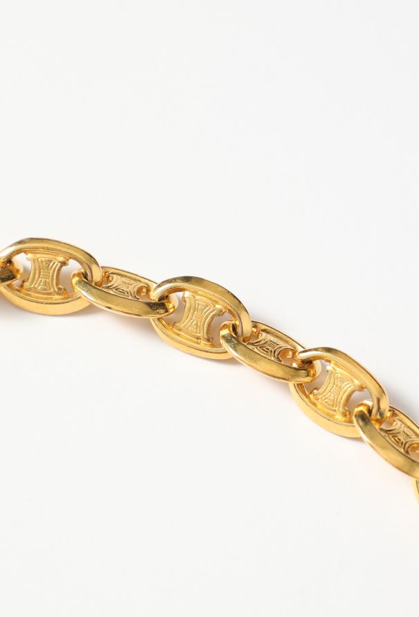 Céline 1991 Embossed Triomphe Chainlink Belt - 3