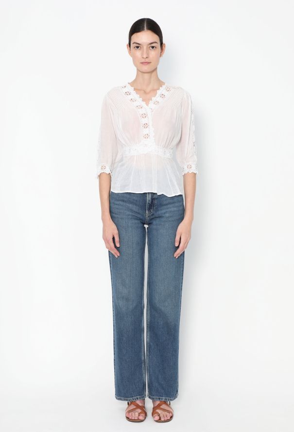 Antique '20s Flared Lace Top - 2