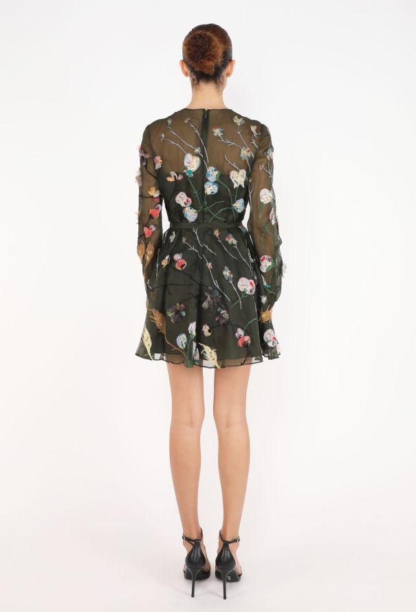 Valentino Floral Appliqué Organza Dress - 5
