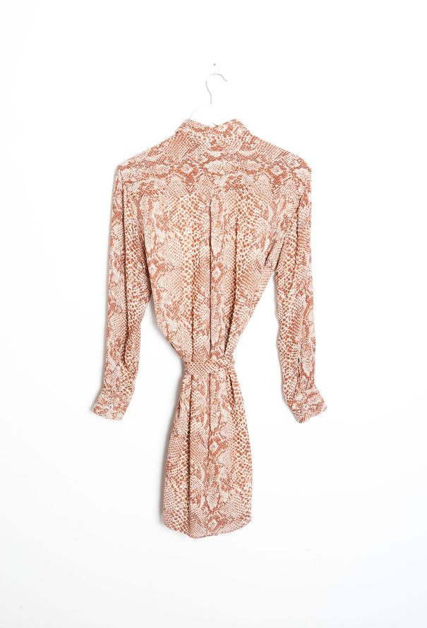 Saint Laurent 2016 Snake Print Belted Crêpe Dress - 7