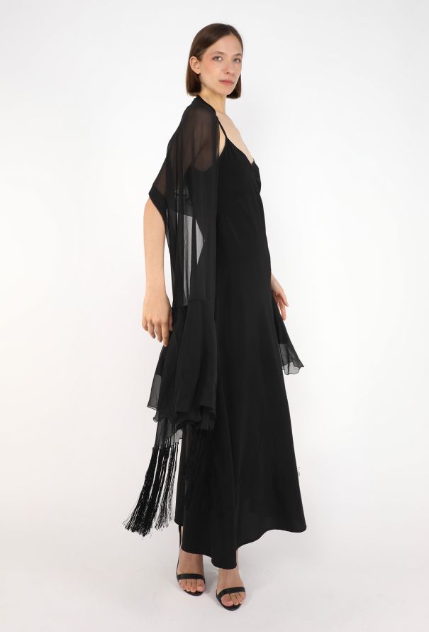 Dior Fringed Chiffon Scarf, Late 1990s - 3