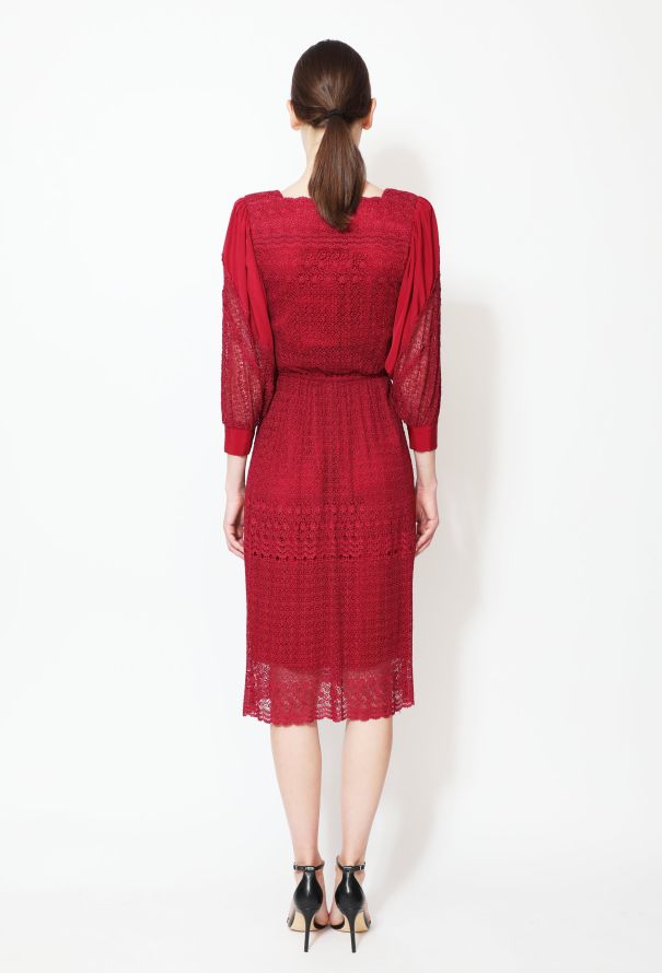 Floral Lace Crêpe Dress - 4