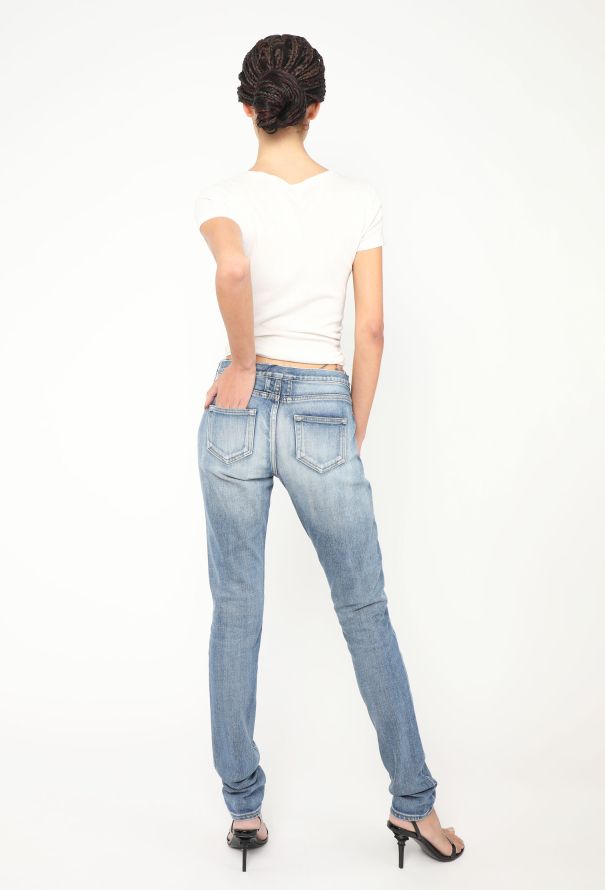 Saint Laurent S/S 2016 Distressed Slim Jeans - 5