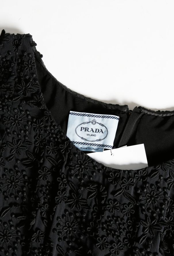 Prada Floral Embroidered Silk Dress - 5