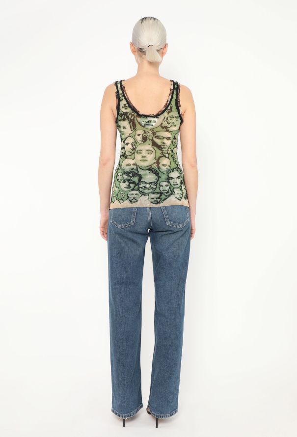 Jean Paul Gaultier Rare F/W 1992 Mesh Face Print Top - 4