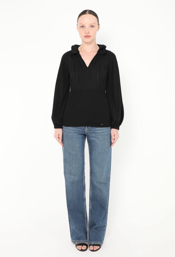 Chanel 2006 Ruffled Trim Cashmere Sweater - 2