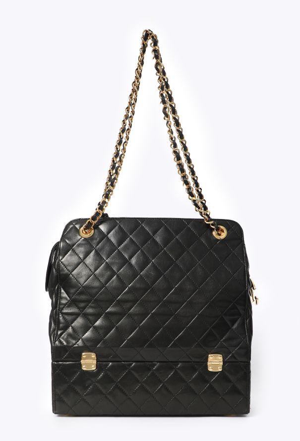 Chanel Vintage Quilted Vanity Case Tote Bag - 8