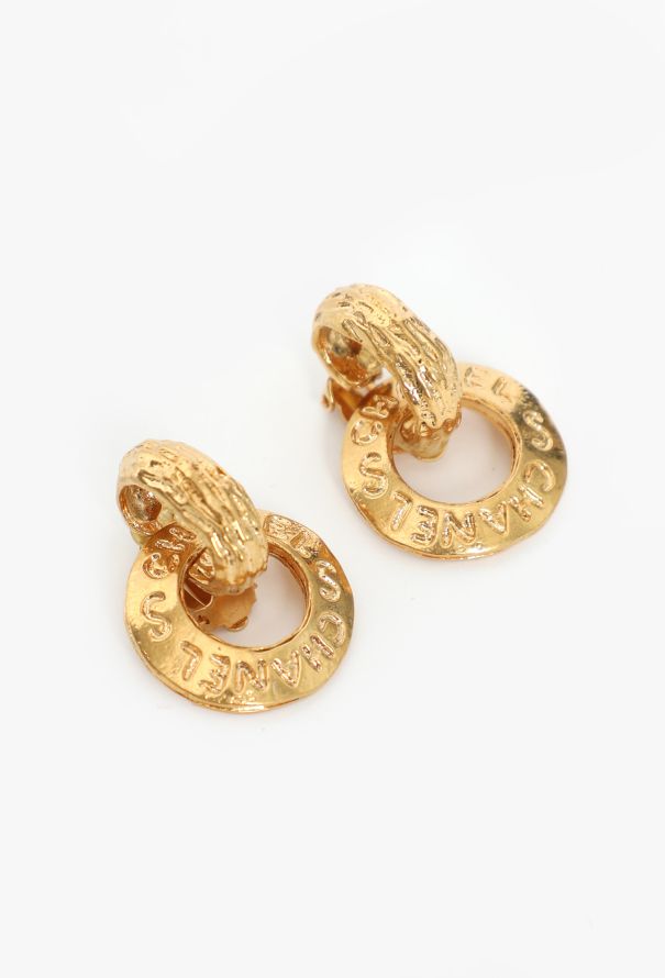 Chanel 1993 Cut-out Hoop Clip Earrings - 2