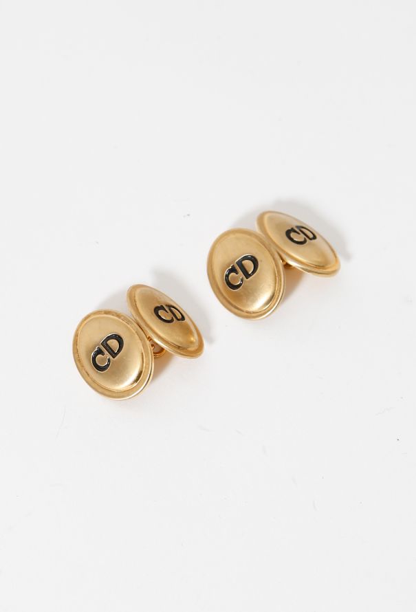 Dior 80s Logo Engraved Cufflinks - 1