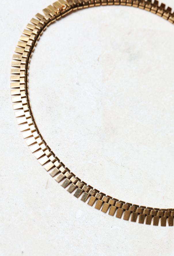 Vintage Fine Jewelry 18k Yellow Gold Oyster style chainlink Necklace - 3