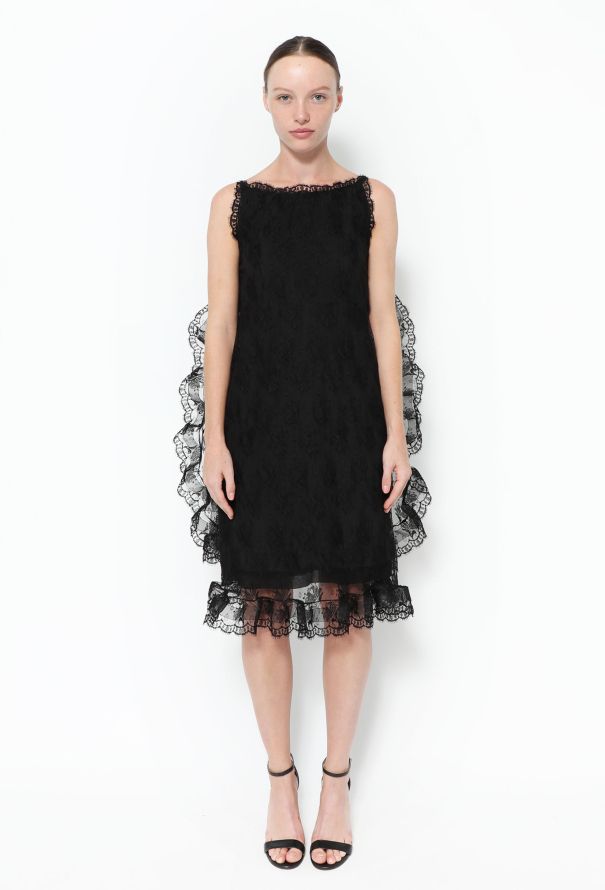Balenciaga Edition 2008 Black Scalloped Lace Dress - 1