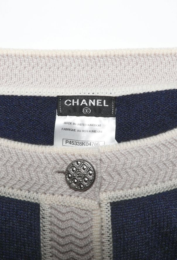 Chanel Bicolor Cashmere Knit Cardigan - 6