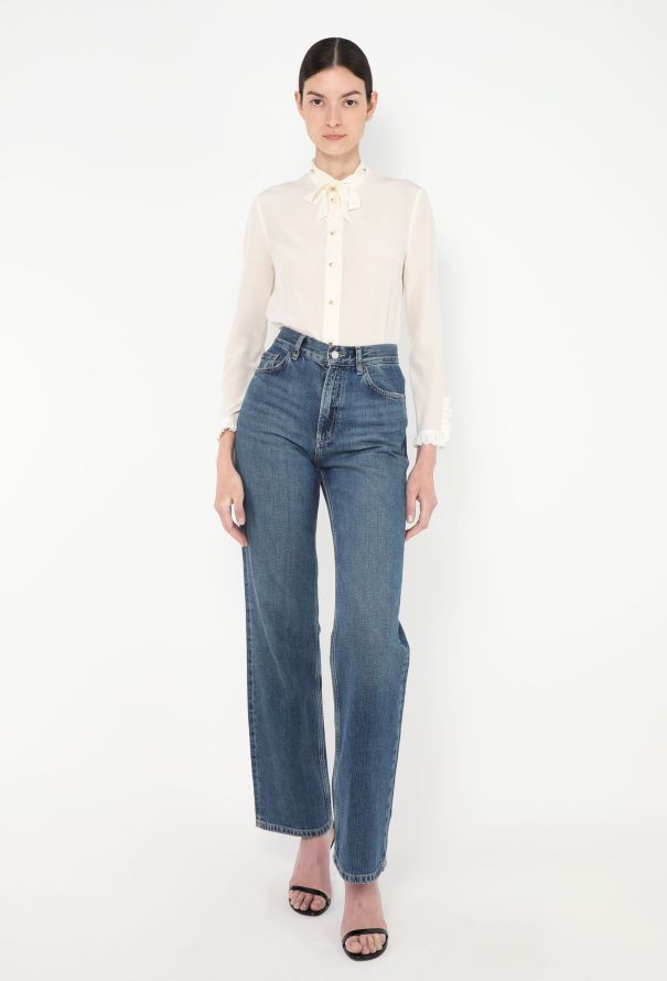 Gucci Pearl Button Lavallière Blouse - 3